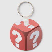 Dice with Vraag Marks Sleutelhanger (Voorkant)