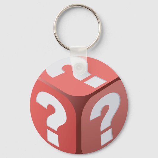 Dice with Vraag Marks Sleutelhanger (Voorkant)