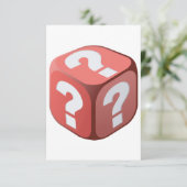 Dice with Vraag Marks Uitnodiging (Staand voorkant)