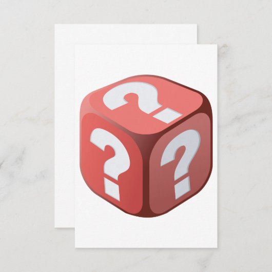 Dice with Vraag Marks Uitnodiging (Voorkant / Achterkant)