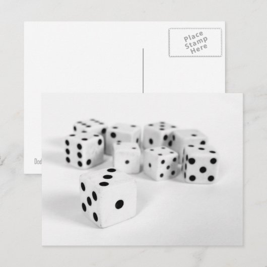 DICE - WITTE BRIEFKAART (Voorkant / Achterkant)