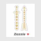 Dice Zwaard en Dice Arrow Brons Sticker (Vel)