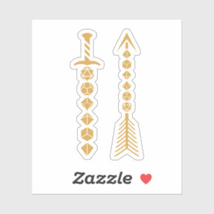 Dice Zwaard en Dice Arrow Brons Sticker