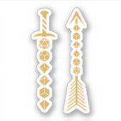 Dice Zwaard en Dice Arrow Brons Sticker (Voorkant)