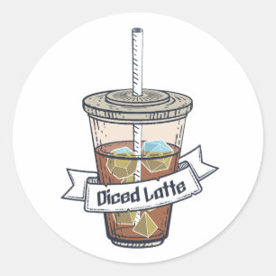 Diced Latte Dice Ice Coffee Ronde Sticker