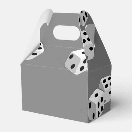 Dices op grijs patroon bedankdoosjes (Achterkant)