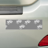 Dices op grijs patroon bumpersticker (Op auto)