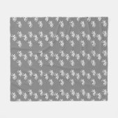 Dices op grijs patroon fleece deken (Voorkant (Horizontaal))