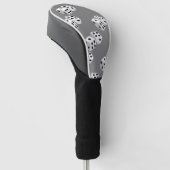 Dices op grijs patroon golfheadcover (Schuin)