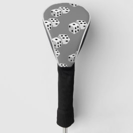 Dices op grijs patroon golfheadcover