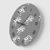 Dices op grijs patroon grote klok (Hoek)