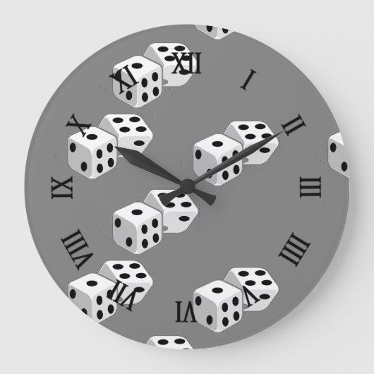 Dices op grijs patroon grote klok (Voorkant)