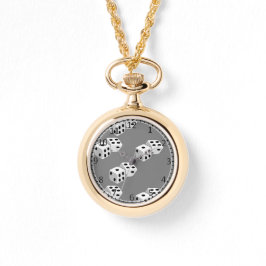 Dices op grijs patroon horloge