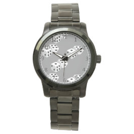 Dices op grijs patroon horloge
