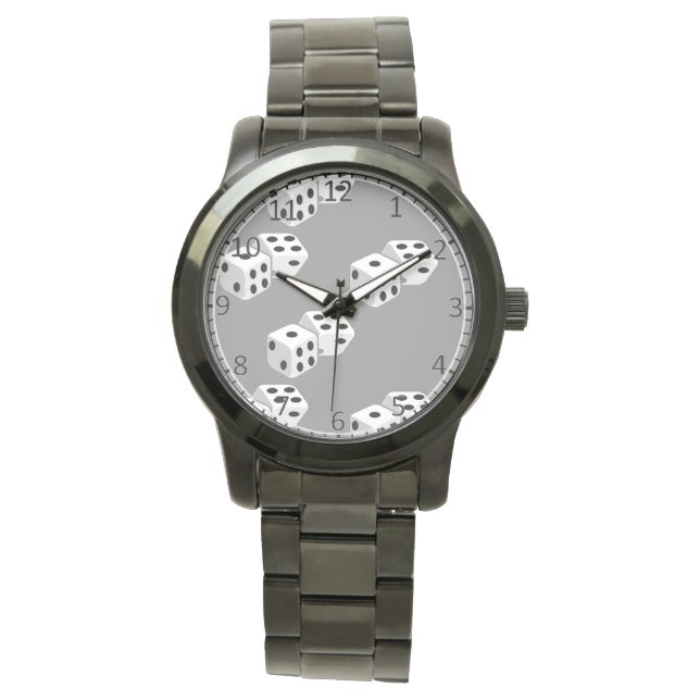 Dices op grijs patroon horloge (Voorkant)