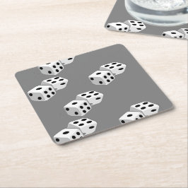 Dices op grijs patroon kartonnen onderzetters