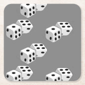 Dices op grijs patroon kartonnen onderzetters (Voorkant)