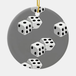 Dices op grijs patroon keramisch ornament