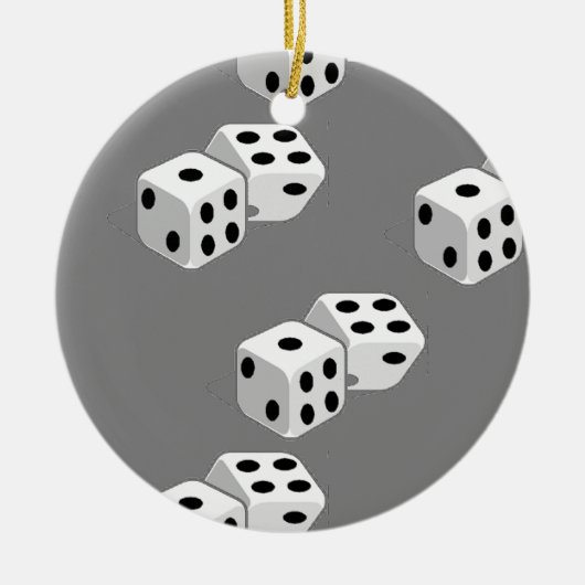 Dices op grijs patroon keramisch ornament (Voorkant)