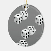 Dices op grijs patroon keramisch ornament (Links)