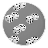 Dices op grijs patroon keramische knop (Voorkant)
