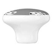Dices op grijs patroon keramische knop (Zijkant)
