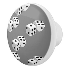 Dices op grijs patroon keramische knop
