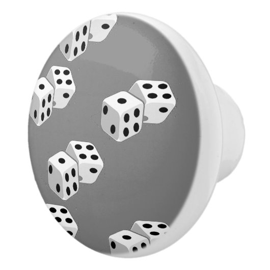 Dices op grijs patroon keramische knop (Rechts)