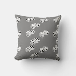Dices op grijs patroon kussen