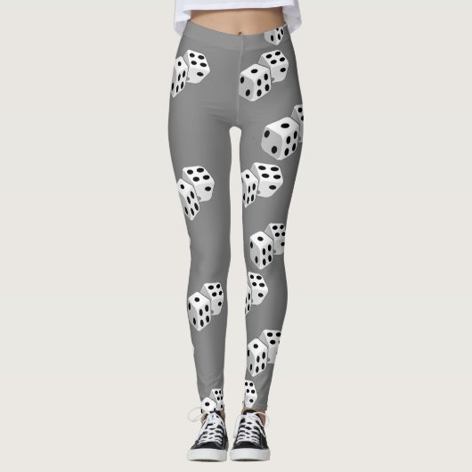 Dices op grijs patroon leggings (Voorkant)