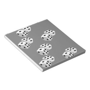 Dices op grijs patroon notitieblok