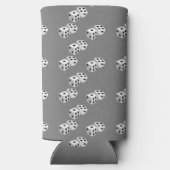 Dices op grijs patroon seltzer blikjeskoeler (Achterkant)