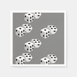 Dices op grijs patroon servet