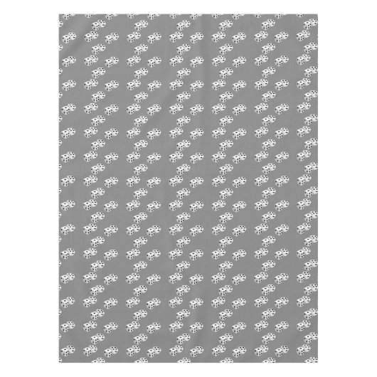 Dices op grijs patroon tafelkleed (Voorkant)