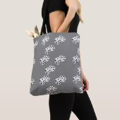Dices op grijs patroon tote bag (Dichtbij)