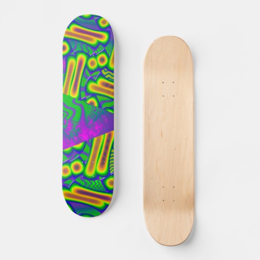 dichroïsch psychedelisch gesmolten glas skateboard (Voorkant)