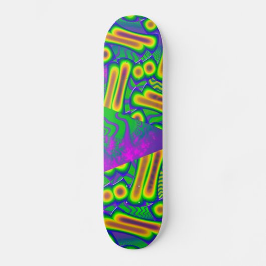 dichroïsch psychedelisch gesmolten glas skateboard (Voorkant)