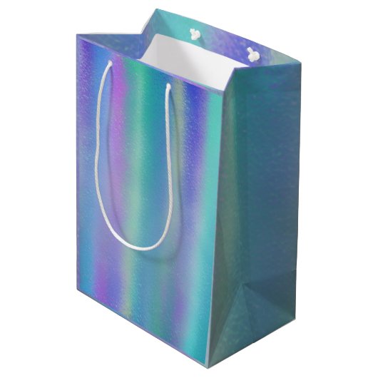 Dichroomkleurige regenboogkleuren medium cadeauzakje (Achterkant Gekanteld)