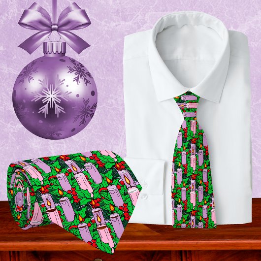 Dicht algemeen patroon van adventkaarsen stropdas