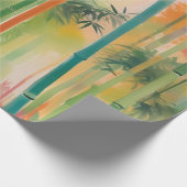 Dicht bamboebos bij zonsondergang cadeaupapier (Hoek)