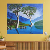 Dicht bij de DMZ Korea River Lookout Tower Canvas Afdruk (Insitu (Woonkamer))