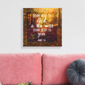 Dicht bij God Bijbelverse tekenen Canvas Afdruk (Insitu (Woonkamer))