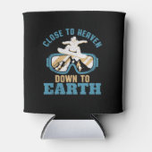 Dicht bij Heaven Funny  Retro Snowboarding Blikjeskoeler (Voorkant)