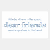 Dicht bij het hart rechthoekige sticker (Voorkant)