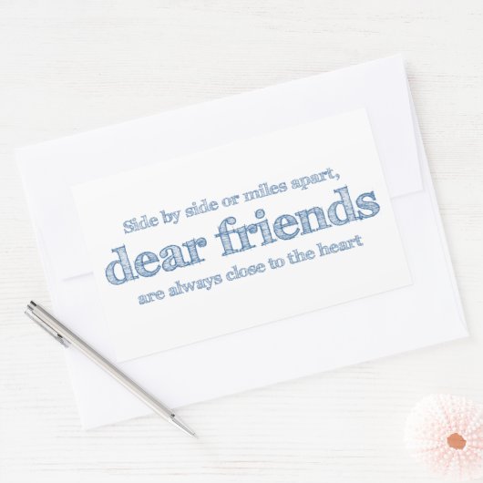 Dicht bij het hart rechthoekige sticker (Envelop)