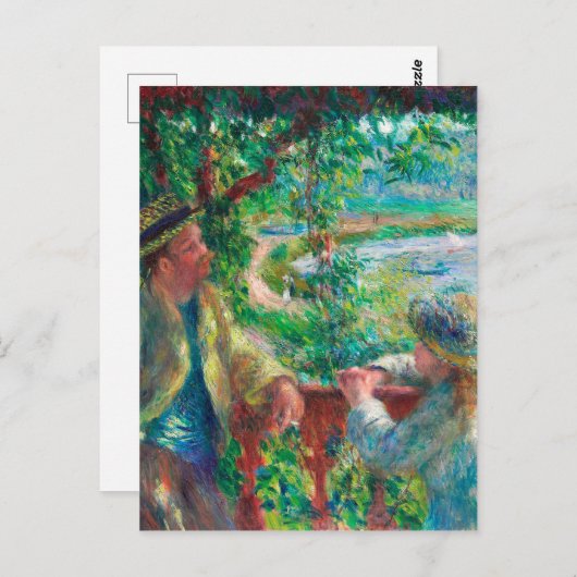 Dicht bij het meer door Renoir Impressionist Paint Briefkaart (Voorkant / Achterkant)