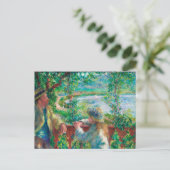 Dicht bij het meer door Renoir Impressionist Paint Briefkaart (Staand voorkant)