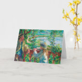 Dicht bij het meer door Renoir Impressionist Paint Kaart (Gele Bloem)