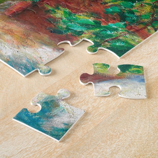 Dicht bij het meer door Renoir Impressionist Paint Legpuzzel (Zijkant)