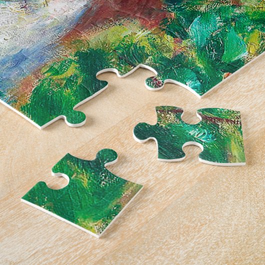 Dicht bij het meer door Renoir Impressionist Paint Legpuzzel (Zijkant)